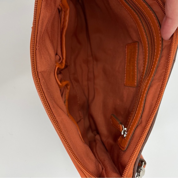 Kate Landry Leather Clutch Purse With Chain & Leather Handle Snap Closure OS - Picture 5 of 6